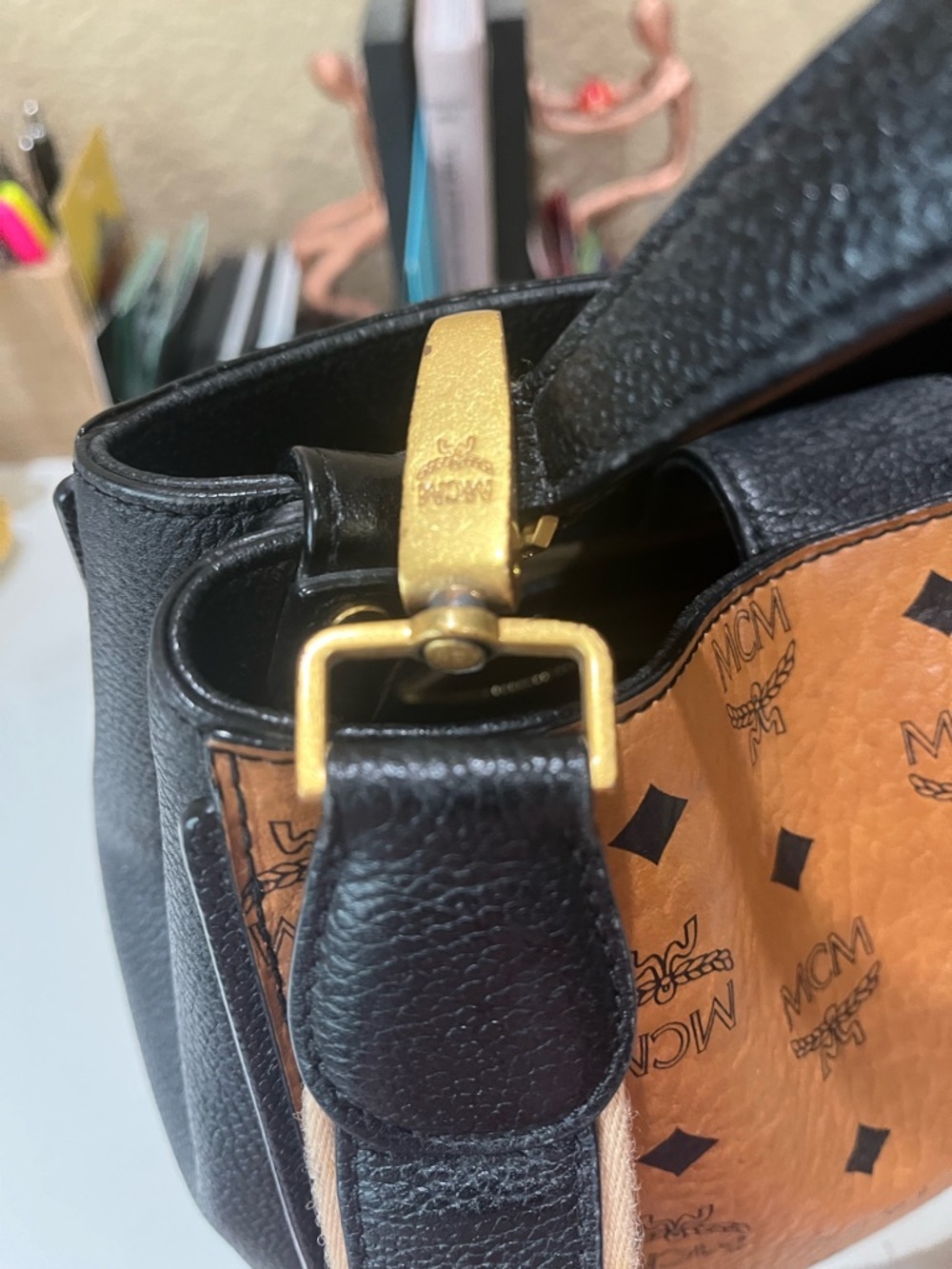 MCM COGNAC VISETOS TWO WAY BAG - Picture 9 of 14